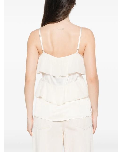 Dixie White Ruffled V-Neck Top