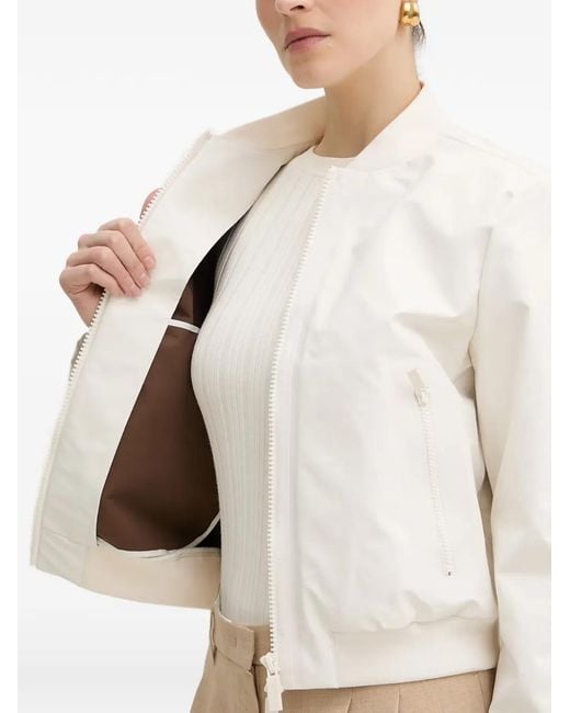 ARMANI EXCHANGE White Zip-Up Bomber Jacket