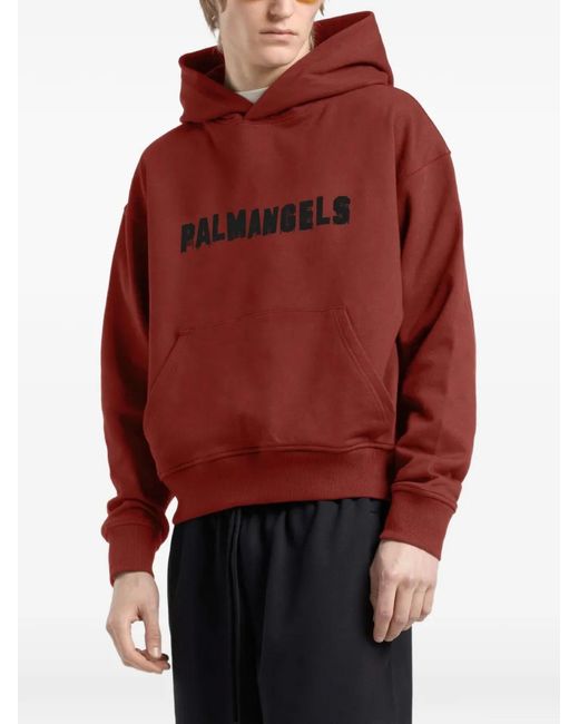 Palm Angels Red Palm Hills Regular Hoodie for men