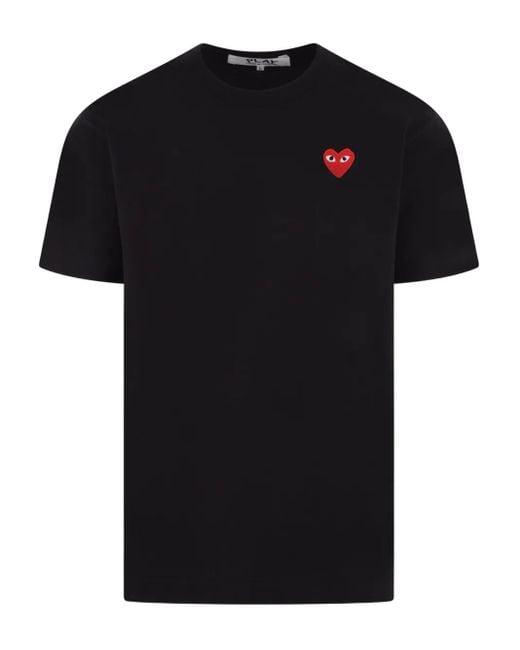 COMME DES GARÇONS PLAY Black T-Shirt Mit Herz-Patch