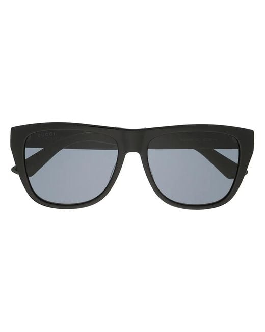 Gucci Black Web-Stripe D-Frame Sunglasses
