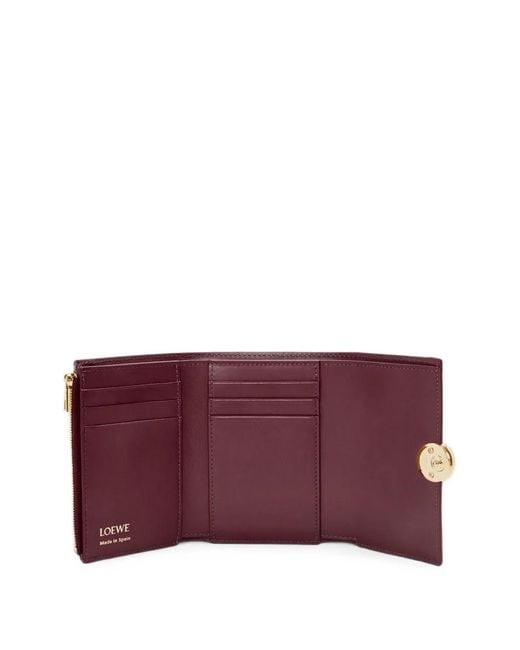 Loewe Purple Small Pebble Leather Wallet
