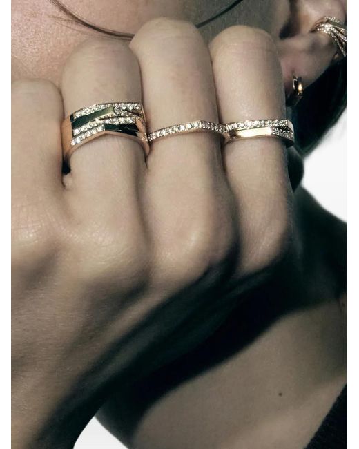 Repossi Antifer 2 Row Ring Met Diamant in het Black