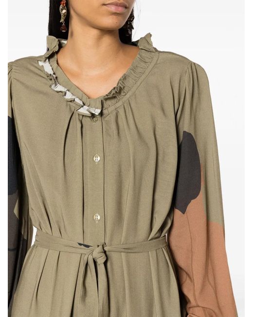 Amir Slama Green Graphic-Print Maxi Dress