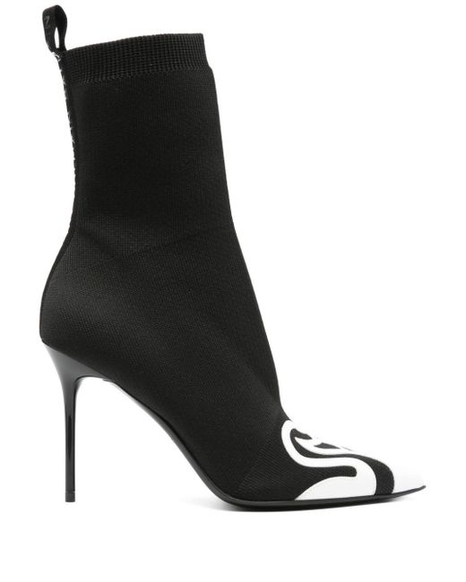 Balmain Black 100Mm Appliqué-Detail Boots