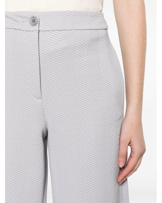 Pantalones rectos con costuras chevron Emporio Armani de color White