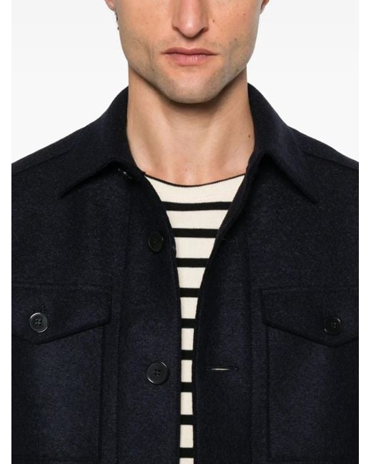 Sobrecamisa con bolsillos de solapa Harris Wharf London de hombre de color Blue