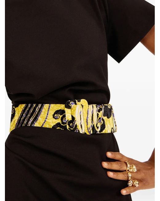 LaDoubleJ Black Patterned Buckle Belt