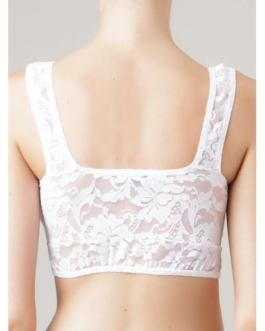 Amir Slama White Lace-Design T-Shirt Bra