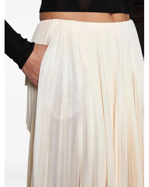 Saint Laurent White Pleated Maxi Skirt
