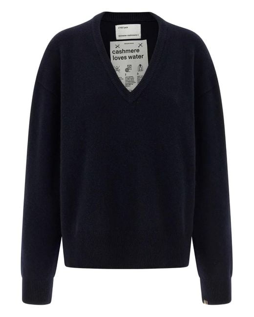 Extreme Cashmere Blue V-neck Long-sleevejumpers