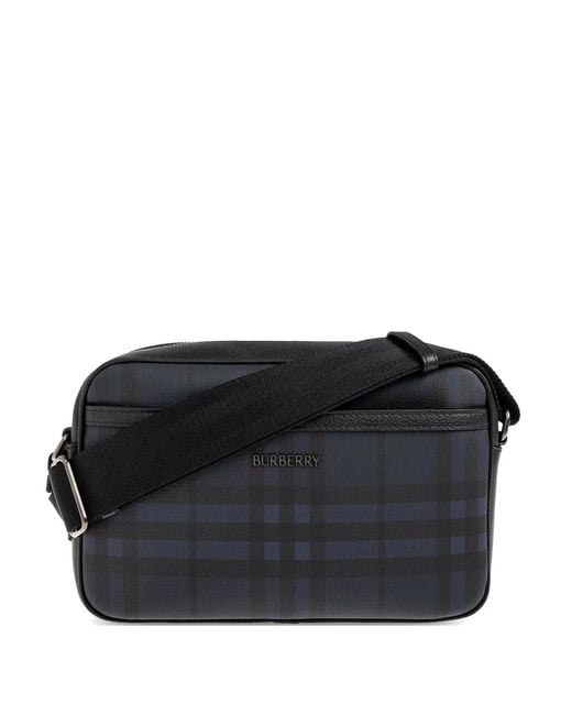 Borsa Messenger City Check di Burberry in Black da Uomo