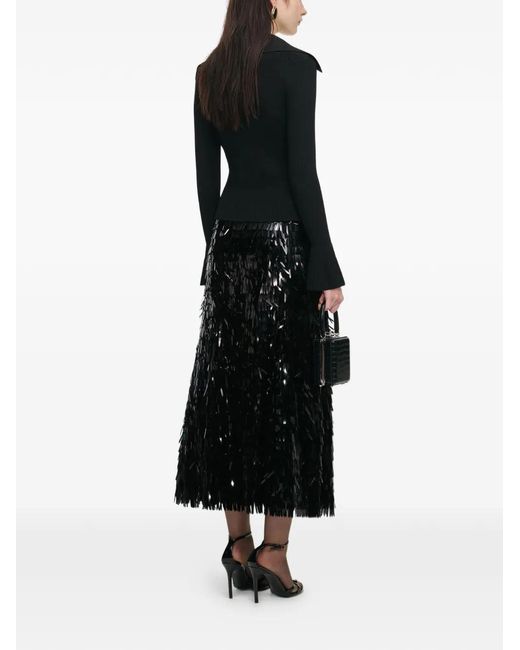 Self-Portrait Black Button-Embellishment Cardigan