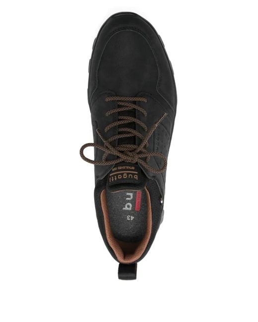 Bugatti Black Leisure Perforated-Detail Sneakers for men