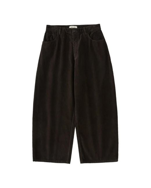 Studio Nicholson Black Riso Corduroy Wide-Leg Trousers for men