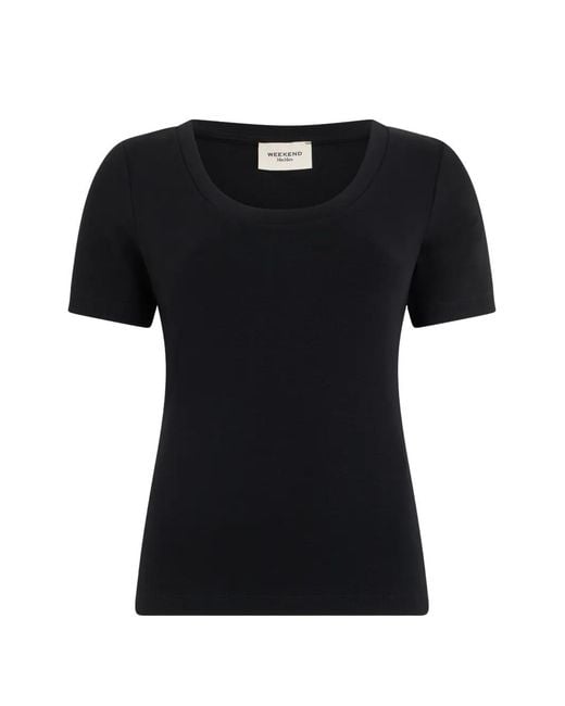 Weekend by Maxmara Black Scoop-Neck Short-Sleeve T-Shirt