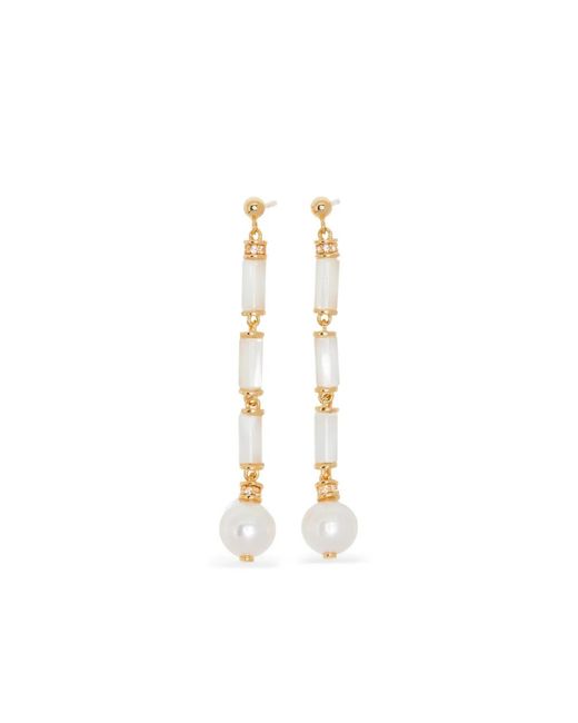 V Jewellery White Column Earrings