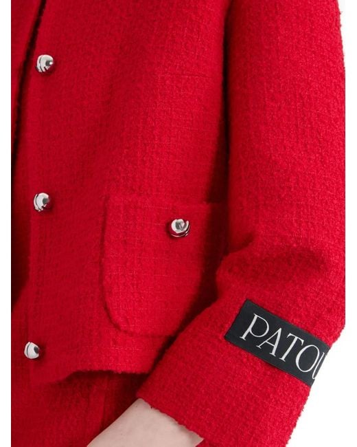 Chaqueta De Tweed Con Bolsillos De Parche Patou de color Red