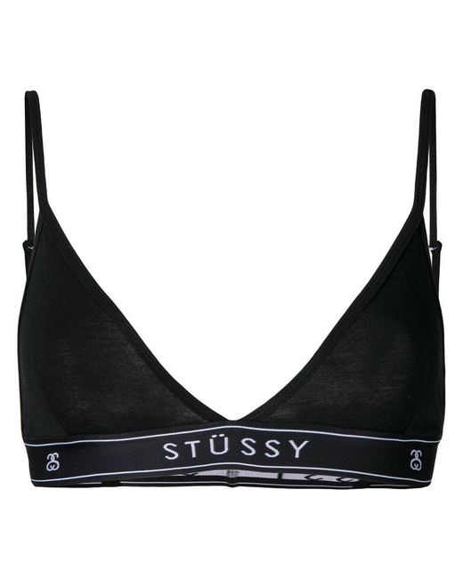 Stussy Black Logo Band Triangle Bra