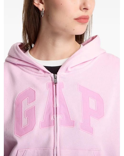 Gap Pink Hoodie Zippé À Patch Logo