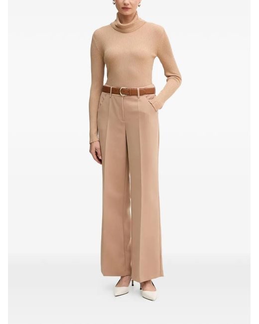 MARC AUREL Natural Ribbed Roll-Neck Sweater