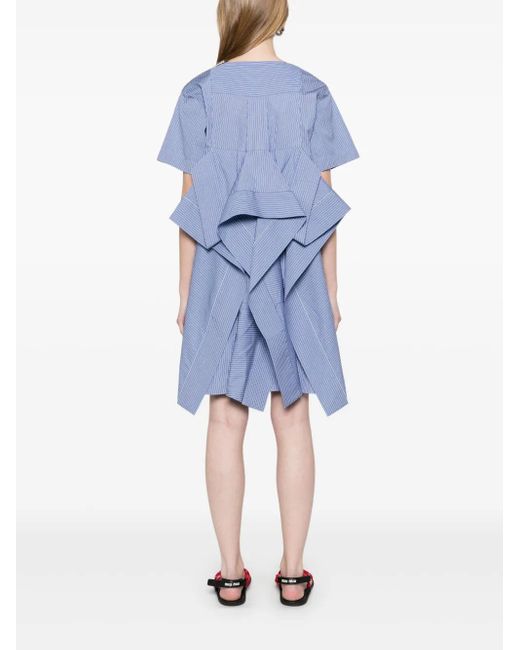 Sacai ポプリン ミニドレス Blue
