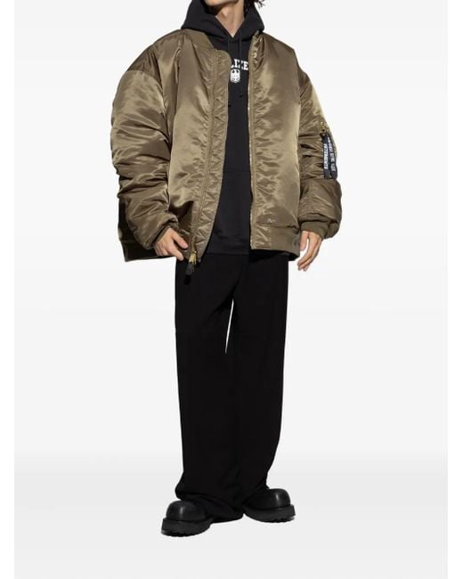 Vetements Green Zip-Fastening Bomber Jacket for men