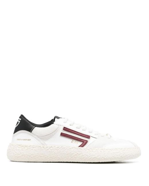 PURAAI White Logo-Patch Panelled Sneakers for men