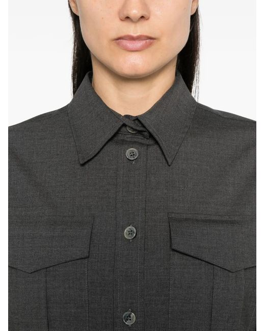 P.A.R.O.S.H. Gray Chemise À Col Pointu