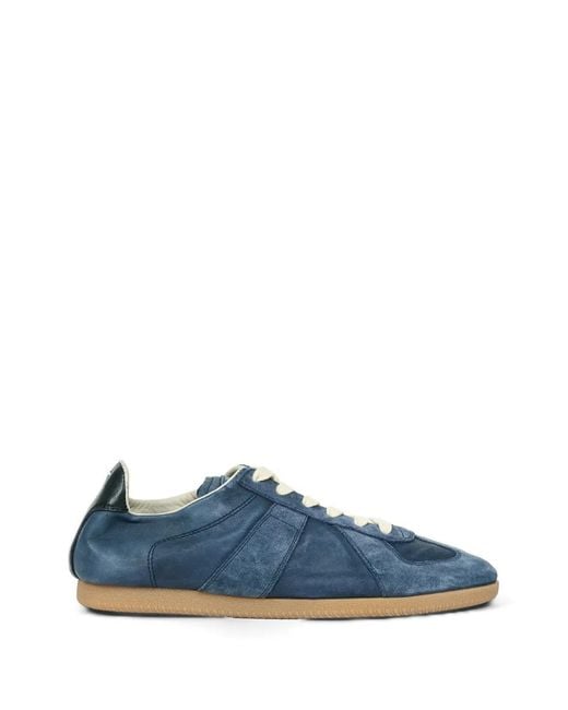 Maison Margiela Blue Replica Calf Leather Sneakers