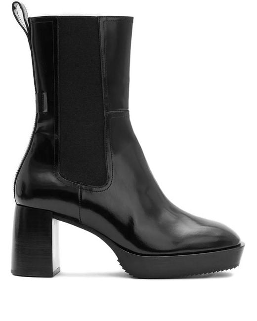 AllSaints Black Lottie Platform Block-Heel Boots