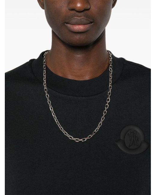 Moncler Black Sweatshirt mit gummiertem Logo