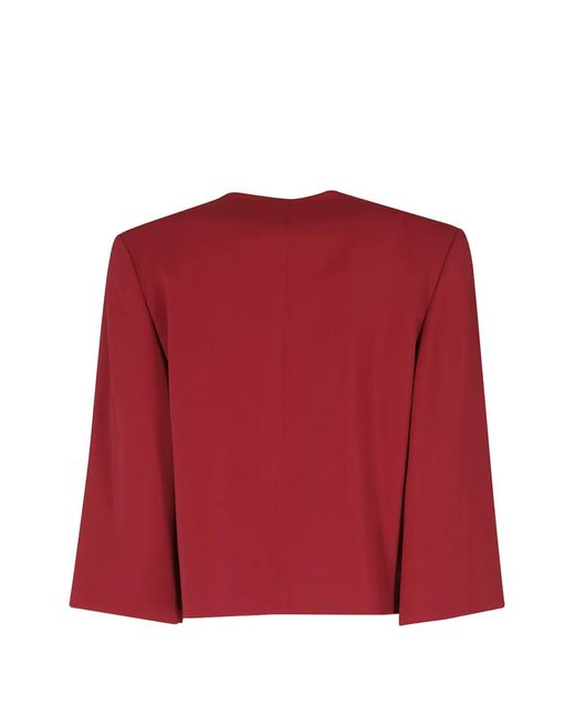 Alberta Ferretti Red Button-Fastening Jacket
