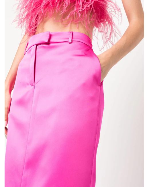 GIUSEPPE DI MORABITO Pink Mid-Rise Satin-Finish Maxi Skirt