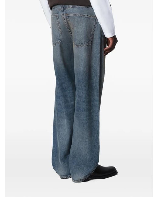 Agolde Blue Faded Whiskered Loose-Fit Jeans for men