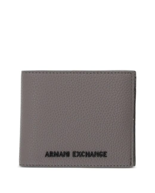 ARMANI EXCHANGE Gray Logo-Plaque Wallet for men