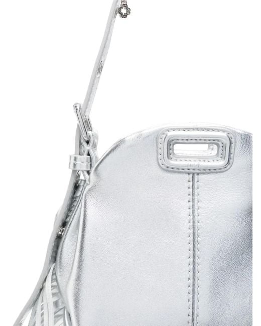 Maje Miss M Metallic Mini-Tas in het White