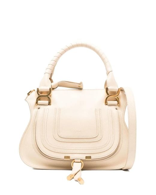 Chloé Marcie フラップ ハンドバッグ S Natural