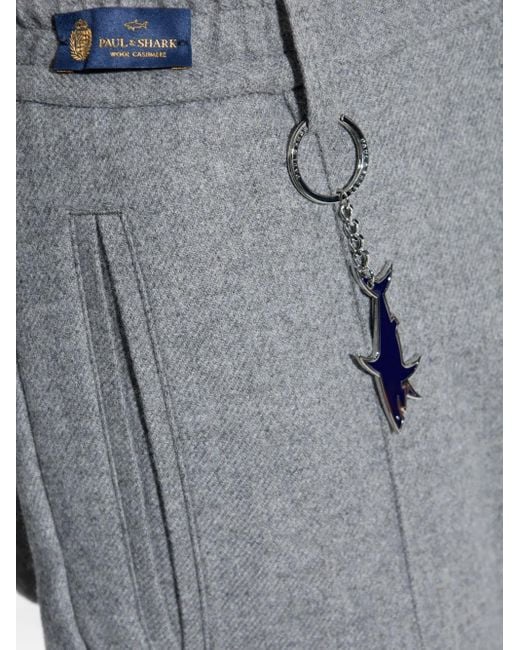 Paul & Shark Broek Met Trekkoord En Haaidetail in het Gray voor heren