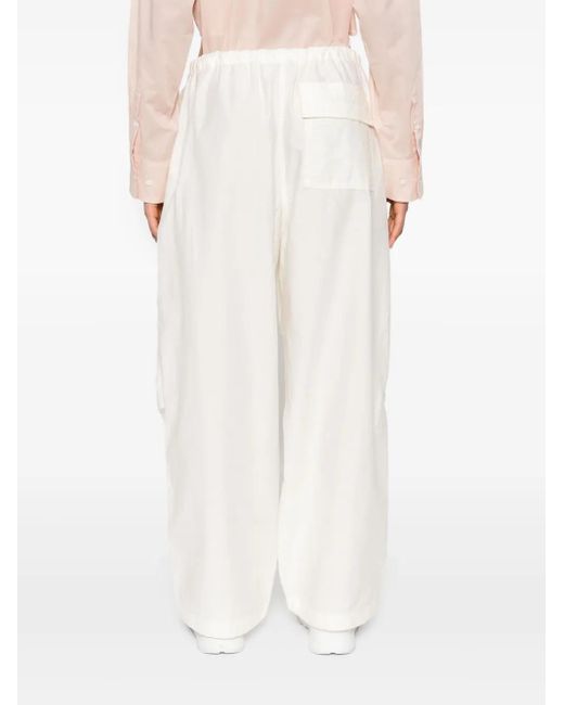 Acne White Wide-Leg-Hose Mit Kordelzug