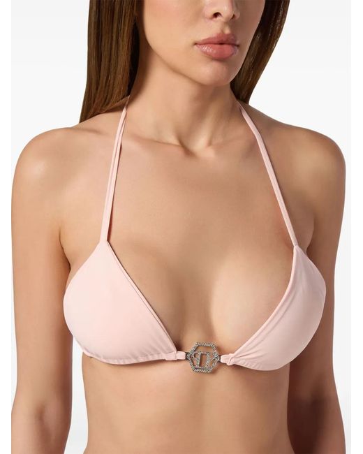 Bikini Con Placa Del Logo Philipp Plein de color Pink