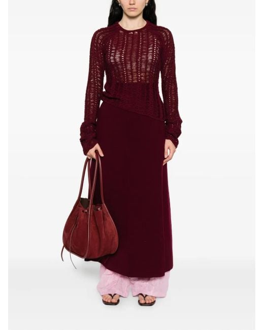Séfr Red Open-Knit Sweater