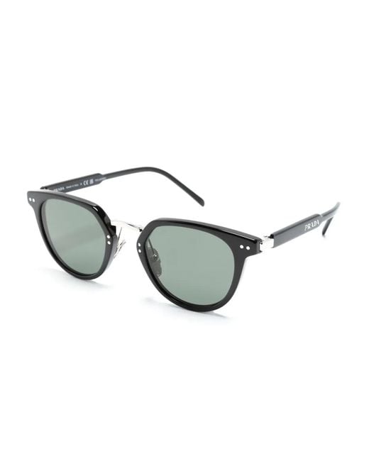 Prada Gray Round-Frame Tinted Sunglasses for men