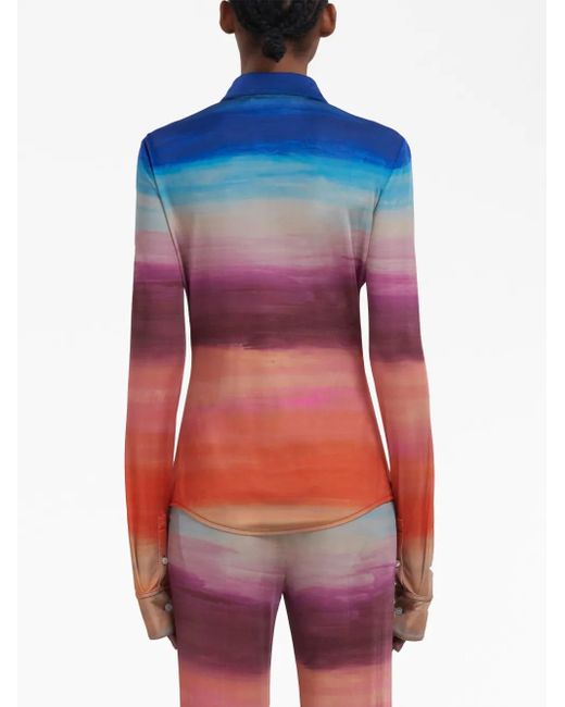 Marni Blue Stretch Viscose Shirt