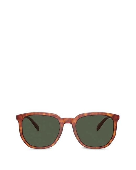 COACH Green Tortoiseshell-Effect Square-Frame Sunglasses for men