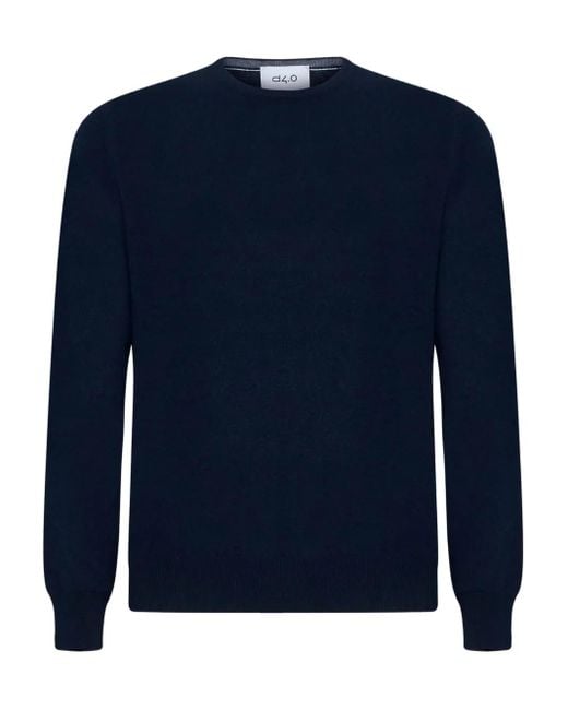 D4.0 Kaschmirpullover mit rundem Ausschnitt in Blue für Herren