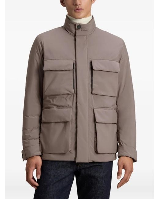 Woolrich Brown Cargo-Pocket Padded Jacket for men