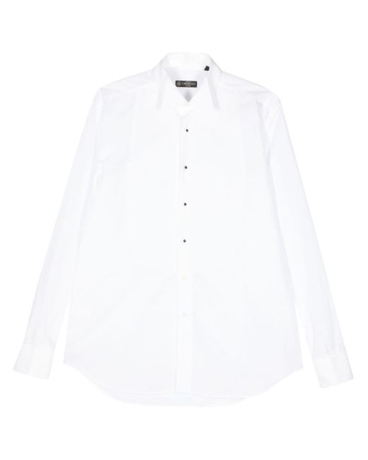 Corneliani White Poplin Cotton Shirt for men