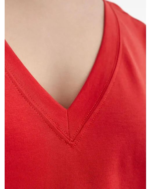 Loulou de Saison Red Faaa V-Neck Short-Sleeve T-Shirt