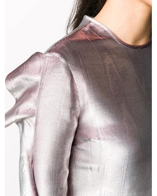 Ellery Pink Ruffled Metallic Effect Dress